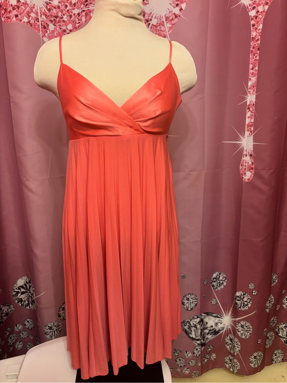 BCBGMaxAzria Coral Spaghetti-Strap Midi Dress